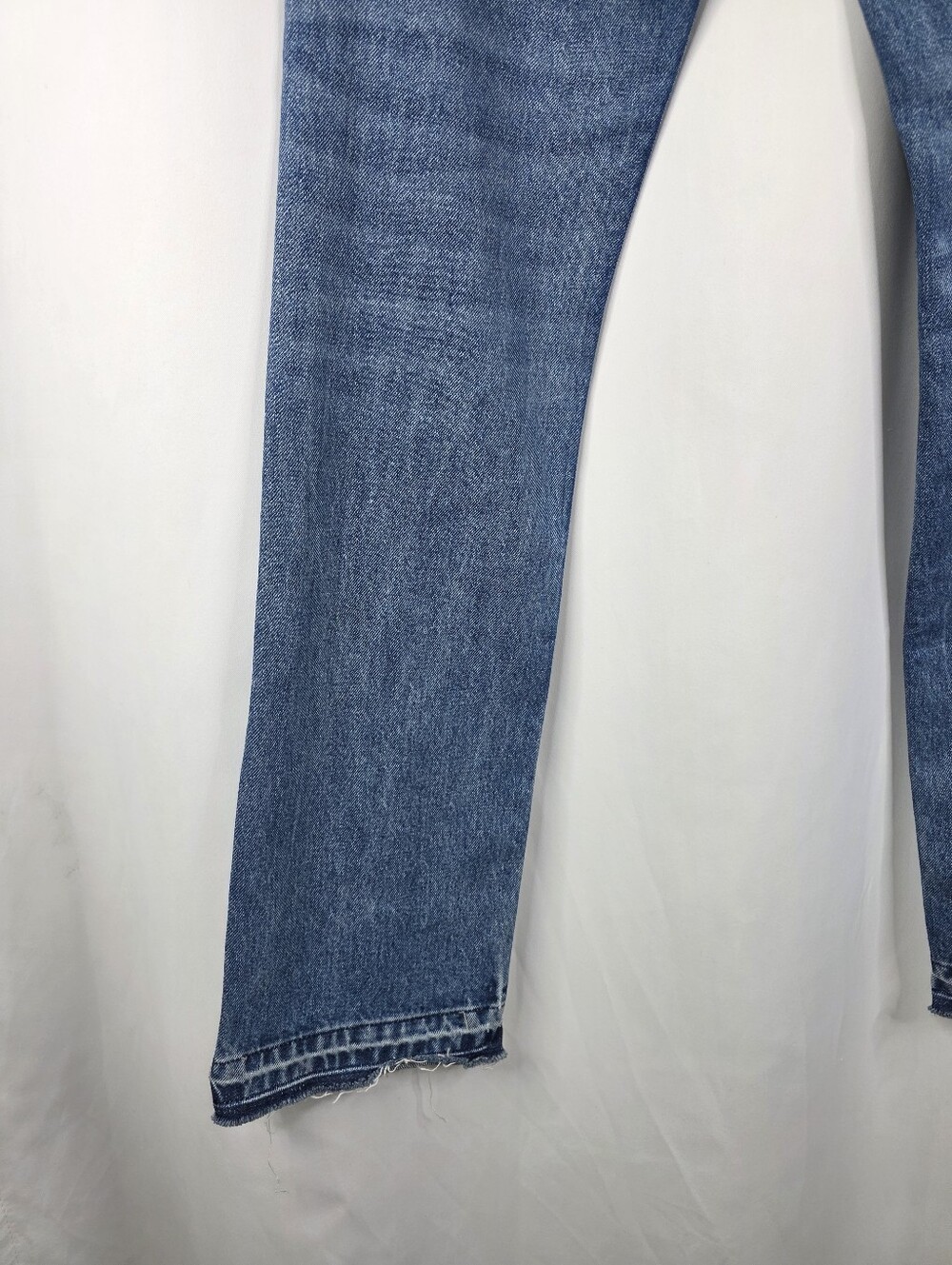 EB Denim Women's Size 27 High Rise Straight Leg Denim Jeans Split Hem Button Fly - Picture 13 of 16